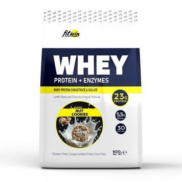 FitWin Whey Protein + Enzymes (900 g, nut cookies) 000030405 фото