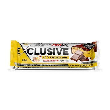 AMIX Exclusive Protein Bar 25% (85 g, banana & chocolate) 000026924 фото